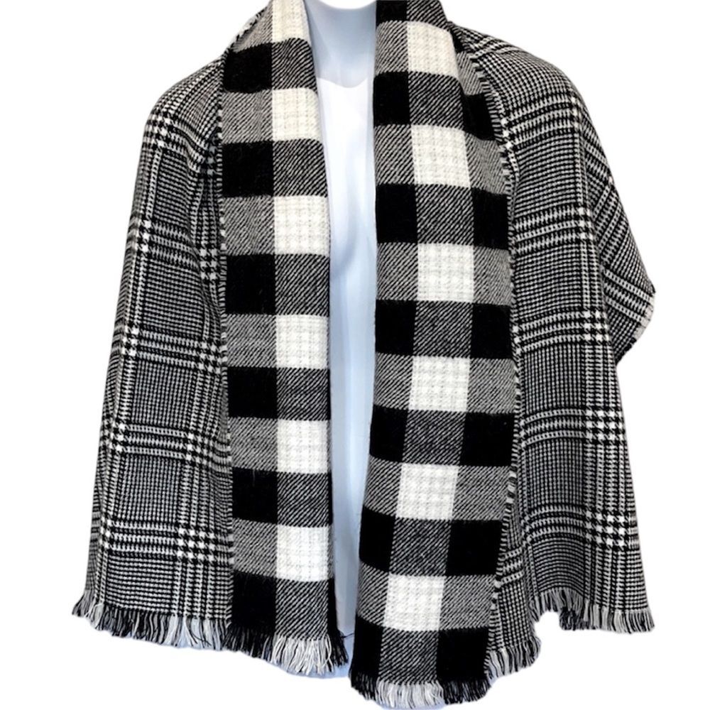 D&Y shawl checkered shawl OS